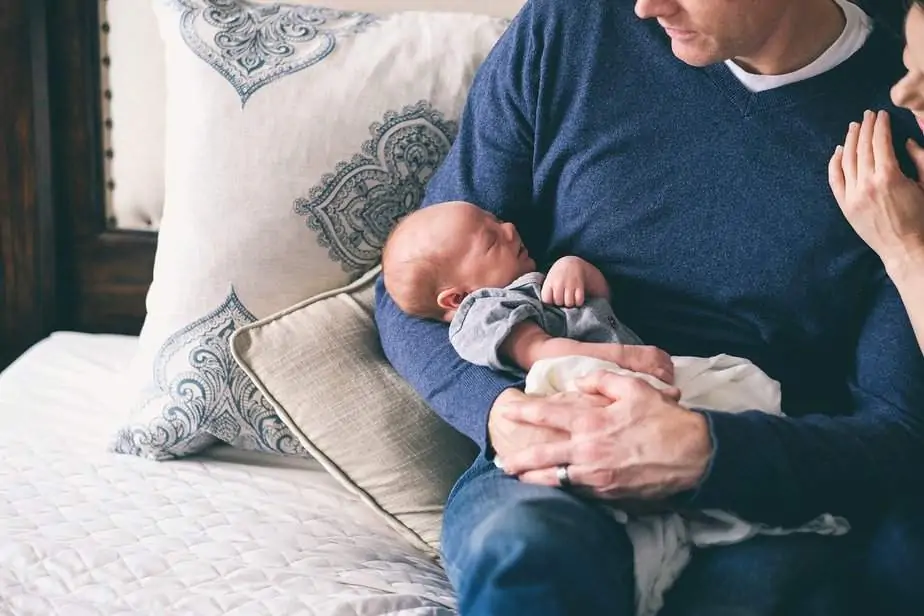 Daddy and mom with baby